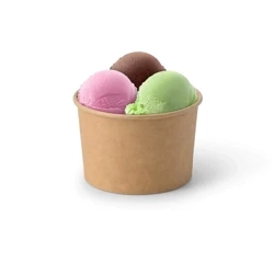 Kraftpapier-Eisbecher, 270 ml, Durchmesser 92 mm, 50 Stück