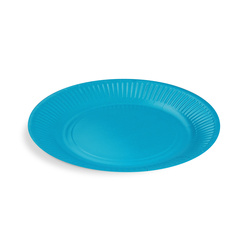 Runder Pappteller, blau, Durchmesser 23 cm, 10 Stück