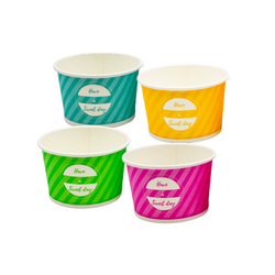 Papierbecher für Eis, verschiedene Farben, 245 ml, Durchmesser 93 mm, Höhe 58 mm, 50 Stück