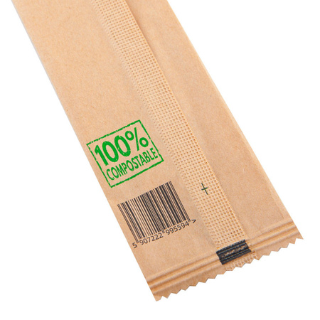Set aus Bambuslöffeln und Servietten, 100 Stück