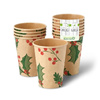 Kraftpapierbecher, Dispersionsbeschichtung, „Christmas“, 350 ml, Durchmesser 90 mm, 50 Stück