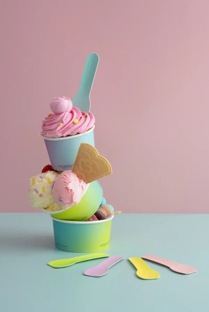 Papierbecher für Desserts und Eis, 180 ml, Durchmesser 90 mm, 50 Stück