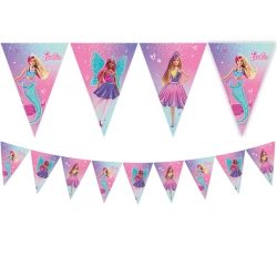 Papierflaggen-Girlande „Barbie“, 2,3 m, 1 Stück