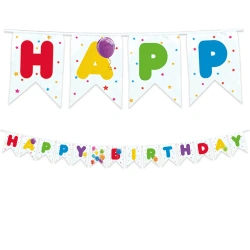 Wiederverwendbare „Happy Birthday“-Fahnenkette, 2,3 m, 1 Stück