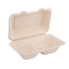 Zweiteilige, doppelwandige Menübox aus Zuckerrohr, 1000 ml, 22,7 x 15,2 x 7,6 cm, 125 Stück