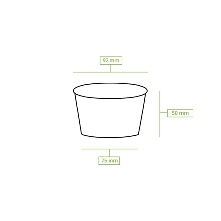 Kraftpapier-Eisbecher, 220 ml, Durchmesser 92 mm, 50 Stück