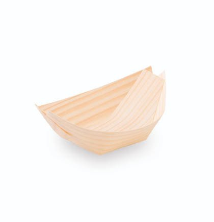 Holzschälchen „Boot“ 8 x 5,5 cm, 100 Stück