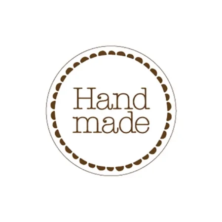 Papieraufkleber „Hand made“, Durchmesser 4 cm, 1000 Stück