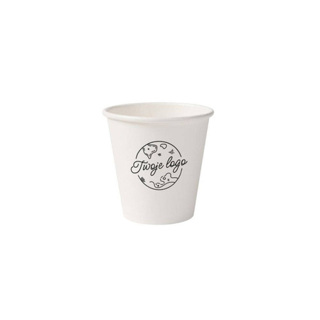 Weißer Pappbecher, Dispersionsbeschichtung, 180 ml, Durchmesser 70 mm, EIGENER AUFDRUCK, 2000 Stück