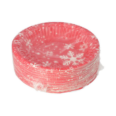 Tiefer runder Pappteller „Winter Time“, Durchmesser 19 cm, Höhe 3 cm, 50 Stück