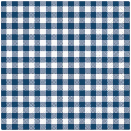 Zweilagige Servietten „Gingham Navy“ / „Karomuster“ 25 x 25 cm, 100 Stück