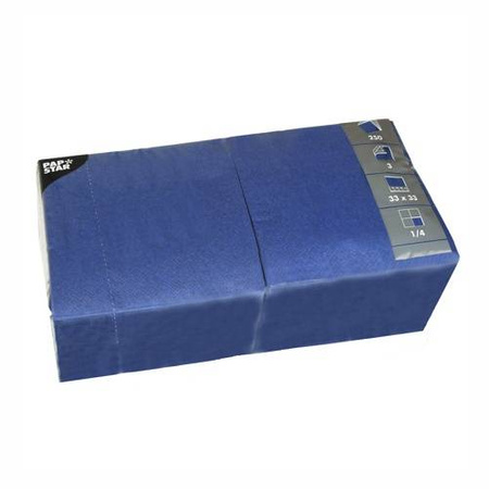3-lagige Servietten, blau, 1/4, 33 x 33 cm, 250 Stück