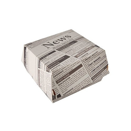 Burgerbox „Newsprint“ 11,5 x 11 x 7 cm, 50 Stück