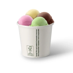 Weißer Pappbecher für Eis, 300 ml, Durchmesser 92 mm, 50 Stück