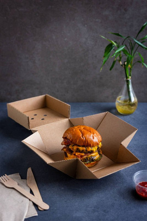 Premium-Burgerbox, aufklappbar, 12 x 12 x 10 cm, 100 Stück
