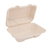 Zuckerrohr-Menübox, ungeteilt, zweilagig, 1000 ml, 22,7 x 15,2 x 7,6 cm, 50 Stück