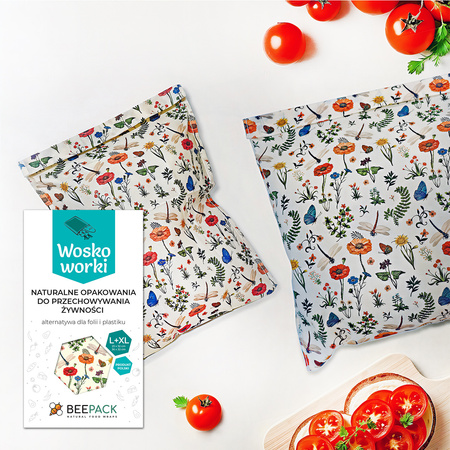 Wachsbecher „Łąka“, Set L+XL, 1 Stück