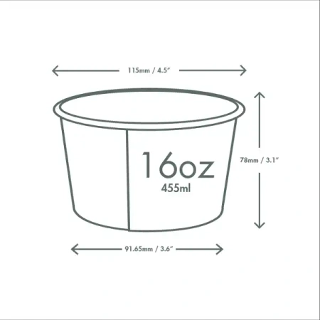 Papierbecher für Desserts und Eis, 180 ml, Durchmesser 90 mm, 50 Stück