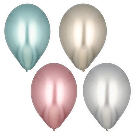 Luftballons „Shiny“ – Mix, groß (33 cm), 4 Stück
