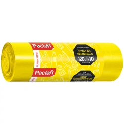Gelbe Paclan-Säcke zur Mülltrennung für Kunststoff, 120 l, 70 x 110 cm, 10 Stück