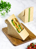 Papierverpackung für Sandwiches, 12,5 x 12,5 x 7,5 cm, 50 Stück