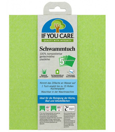 Kompostierbare Mehrweg-Tücher von If You Care, 5 Stück