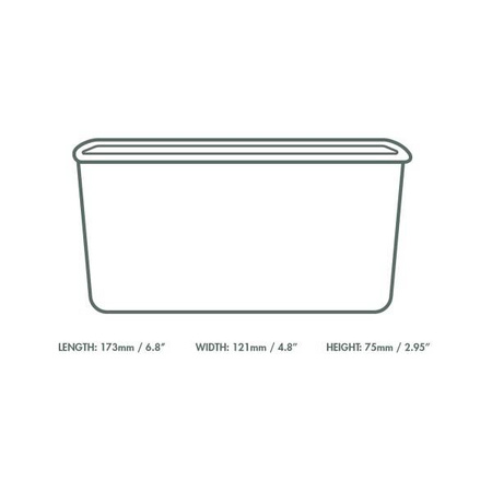 Rechteckiger Papierbehälter für Dispersionen, 1000 ml, 17,3 x 12,1 x 7,5 cm, 50 Stück