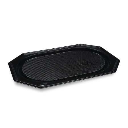 Schwarzes Catering-Tablett aus rPET, 54 x 36 cm, 10 Stück
