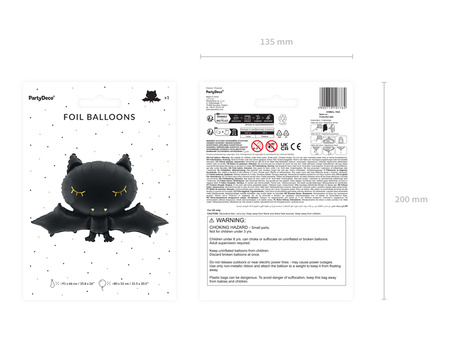 Folienballon „Fledermaus – Halloween“, 80 × 52 cm, 1 Stk.