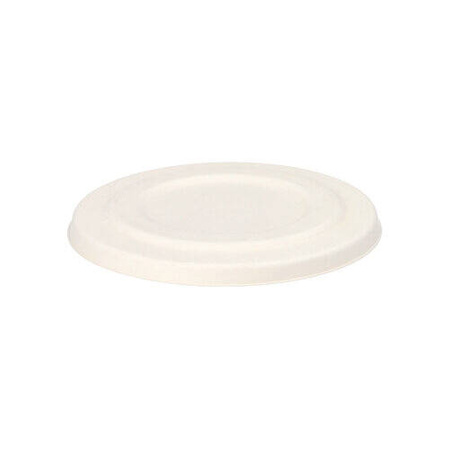 Deckel für Suppentassen aus Zuckerrohr, 600 ml, Durchmesser 14 cm, 50 Stück