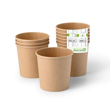 Kraftpapier-Eisbecher, 360 ml, Durchmesser 92 mm, 50 Stück
