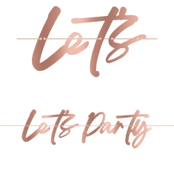 Geburtstagsbanner in Rosa „Let's Party“ 1 Stück