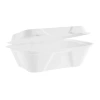 Menübox aus Zuckerrohr, ungeteilt, weiß, 18,5 x 13,1 x 6,6 cm, 50 Stück