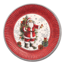 Runder Pappteller „HoHoHo“, 23 cm, 10 Stück