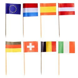 Party-Zahnstocher, „Nations“-Fähnchen, Länge 8 cm, 50 Stück