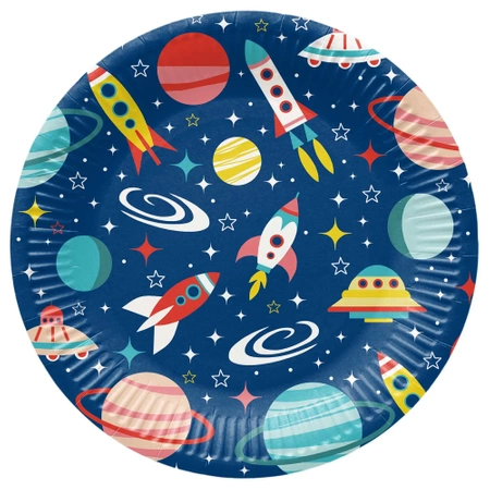 Runder Pappteller „Space“, Durchmesser 23 cm, 8 Stück