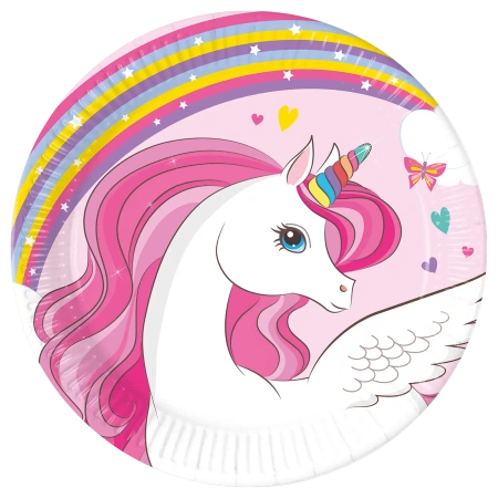 Papierteller „Unicorn“, 20 cm, 8 Stück