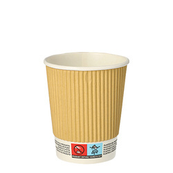 Wellpappe-Pappbecher, 250 ml, Durchmesser 80 mm, 25 Stück