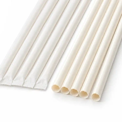 Weiße Papierstrohhalme, 8/197 mm, einzeln verpackt, 800 Stück