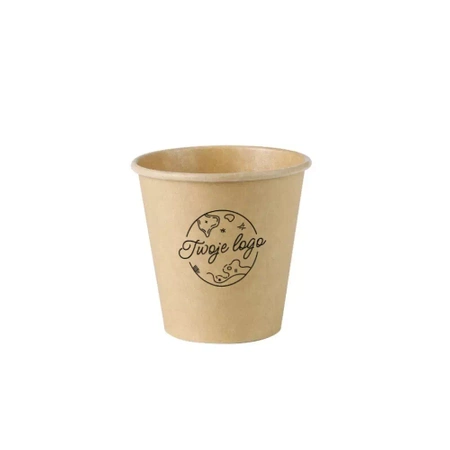 Kraftpapierbecher, Dispersionsbeschichtung, 180 ml, Durchmesser 80 mm, EIGENER AUFDRUCK, 2000 Stück