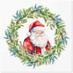 3-lagige Servietten „Joyful Claus“, 1/4, 33 x 33 cm, 20 Stück
