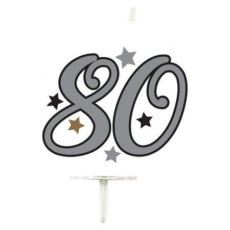Milestone-Geburtstagskerze „80“, 1 Stück