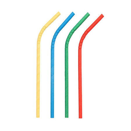Flexible Papierstrohhalme, verschiedene Farben, 6/200 mm, 100 Stück