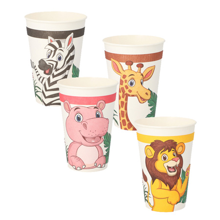 Papierbecher „Jungle Mix“, 200 ml, Durchmesser 70 mm, 10 Stück