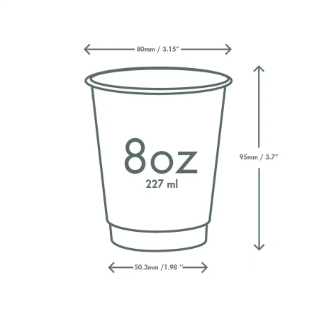 Doppelwandiger Kraftpapierbecher, 250 ml, Durchmesser 80 mm, 25 Stück