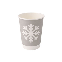 Doppelwandiger Papierbecher, Dispersionsbeschichtung, „Winter“, 350 ml, Durchmesser 90 mm, 25 Stück