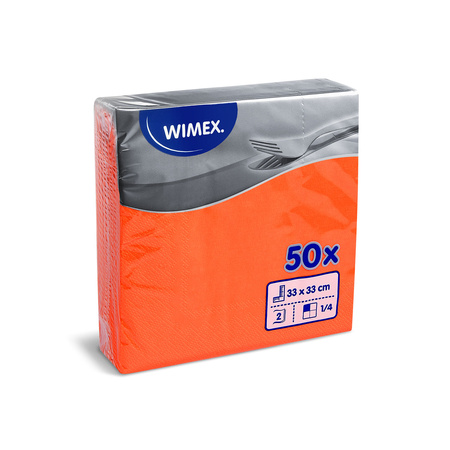Zweilagige Servietten, orange, 1/4, 33 x 33 cm, 50 Stück
