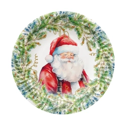 Runder Pappteller „Santa Claus“, Durchmesser 18 cm, 8 Stück
