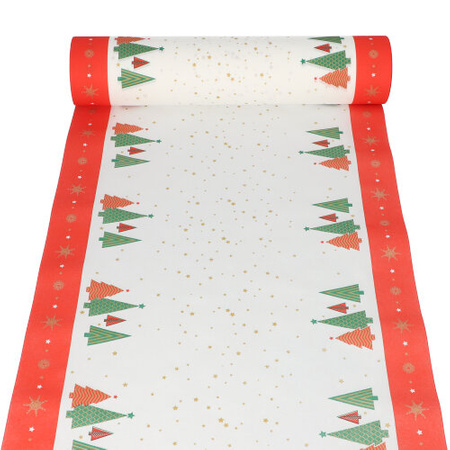 PREMIUM-Papiertischläufer auf Rolle, „Plain Christmas Trees“, 40 cm x 24 m, 1 Stück