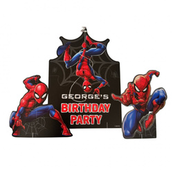 Wand mit personalisierten Aufklebern (1 Stück) + 2 Spider-Man-Figuren